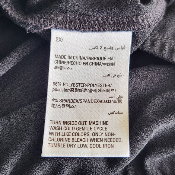 INC Black Halter Top, Multi-color Sequin Flowers, Bubble Hem, Plus Size 2X - Picture 12 of 15